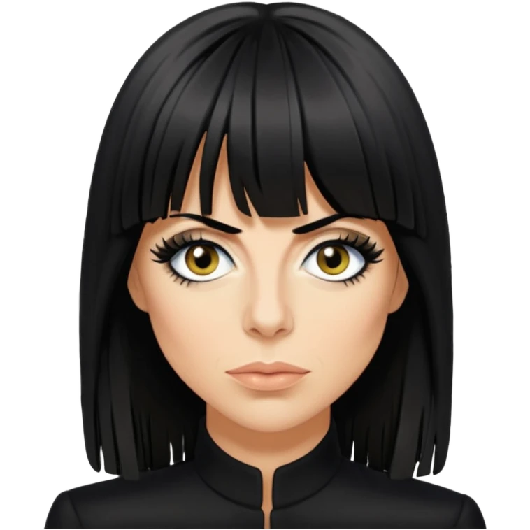 Claudia Winkleman with a thick long fringe emoji
