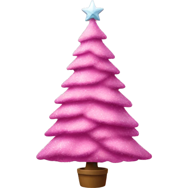 Pink Christmas tree emoji