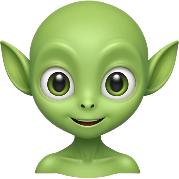 The face of a cute, bouncy green alien emoji