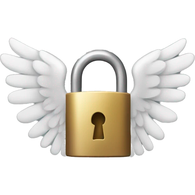 a lock with wings and muscular arms emoji
