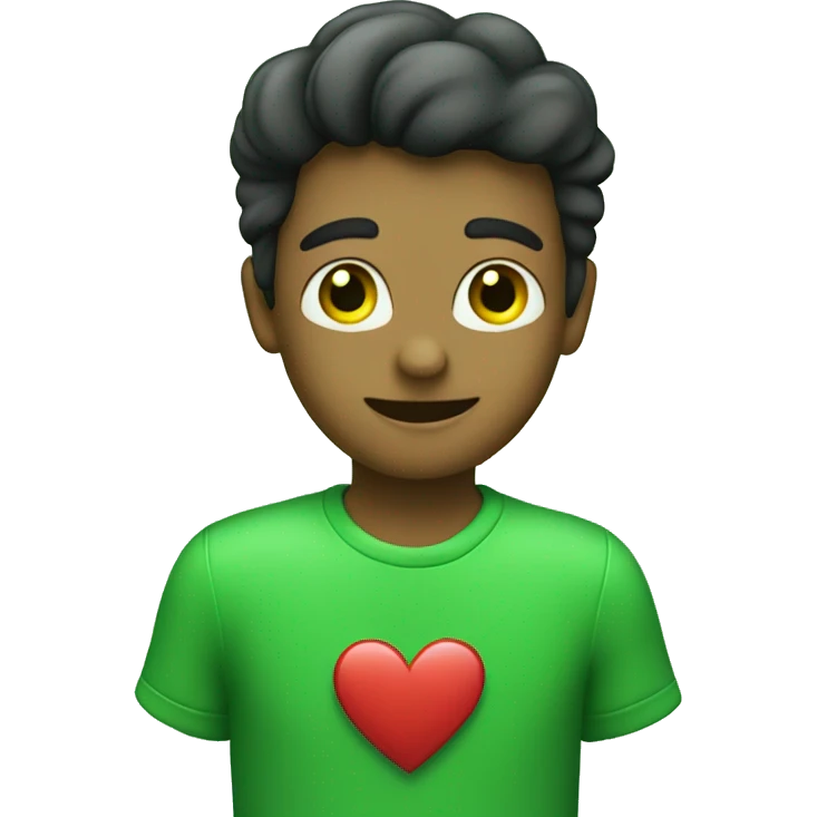 in love emoji with green hearts emoji