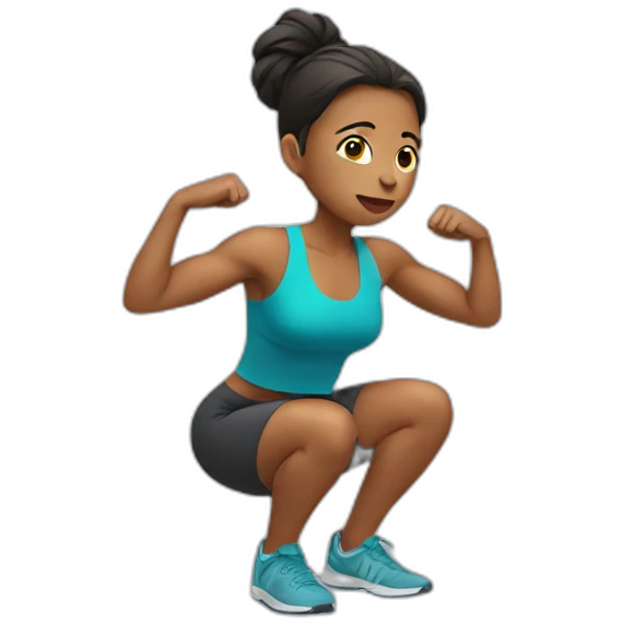 woman doing squat emoji