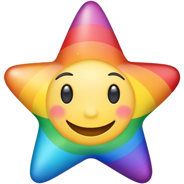 A rainbow star with a smile  emoji