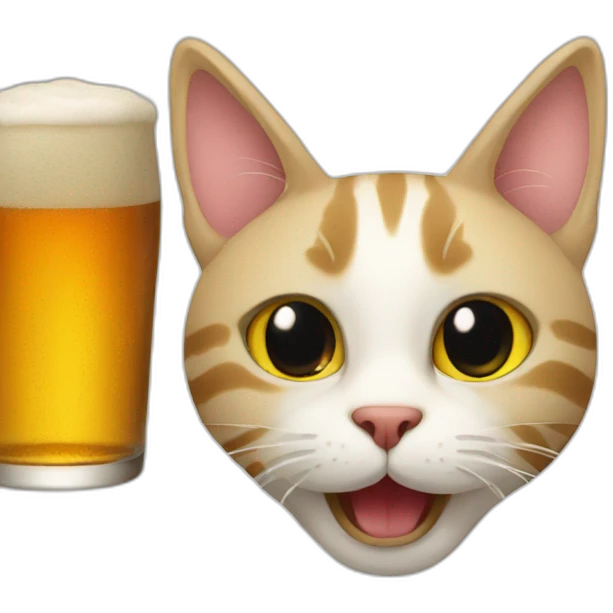 Cat beer emoji