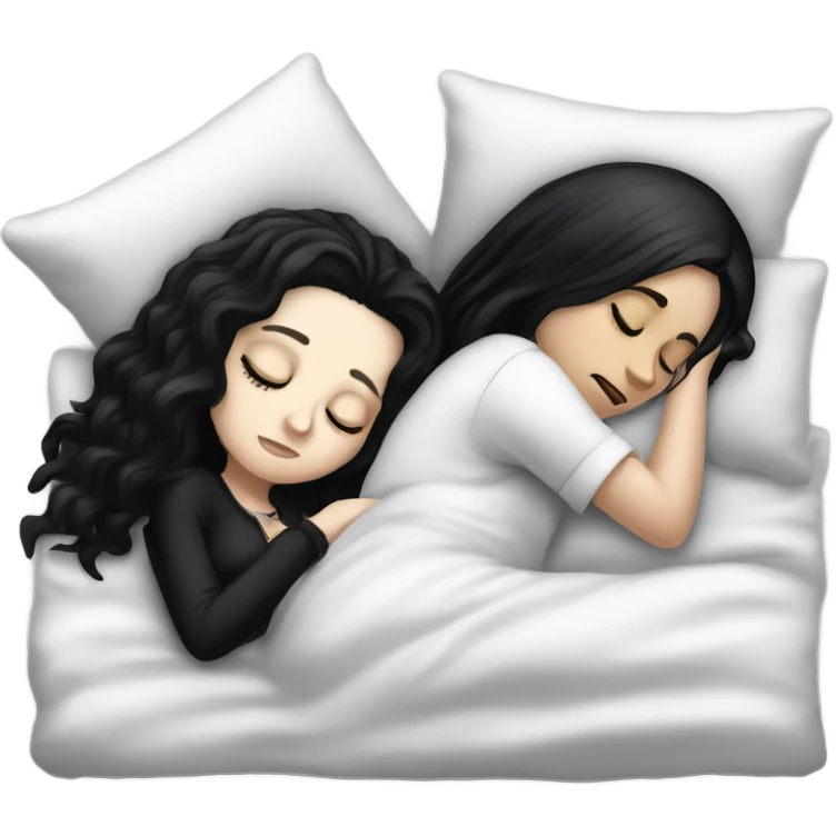 goth white girl and black hair sleeping emoji
