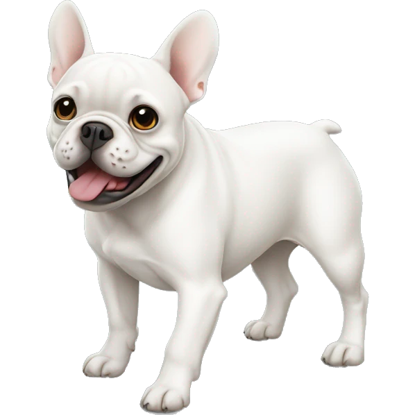 french bulldog white moving emoji