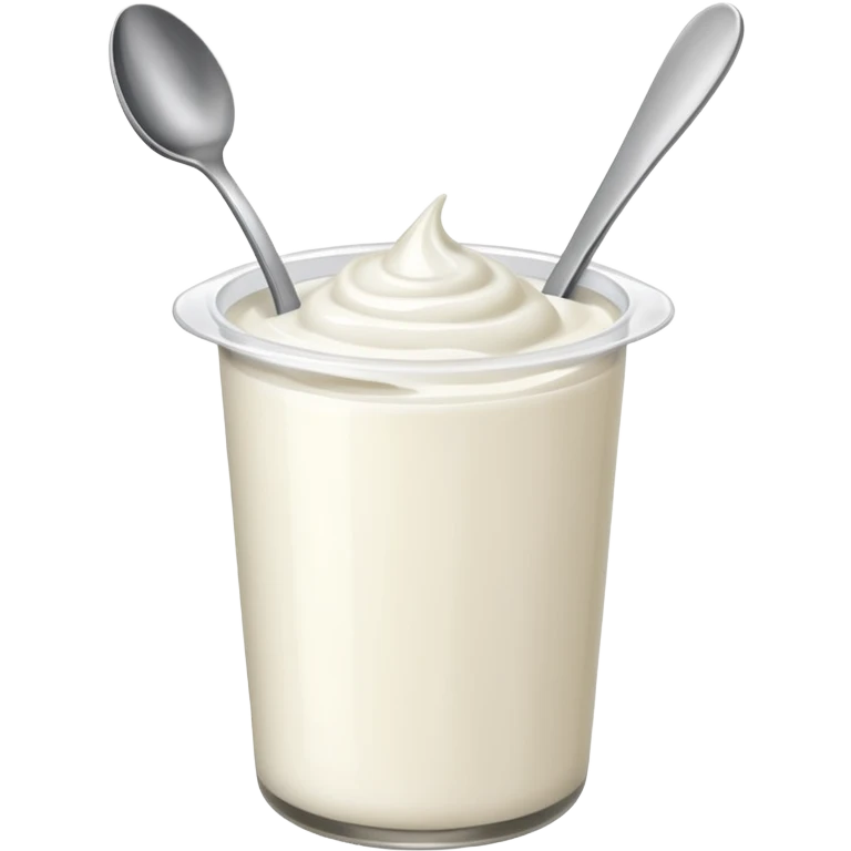 yogurt container with a spoon sticking out emoji
