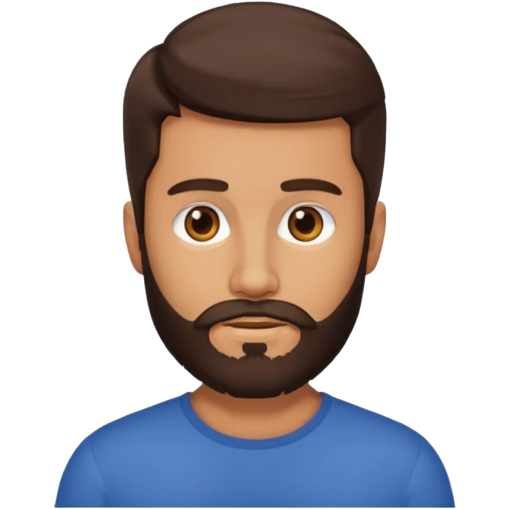 brunette guy with beard emoji