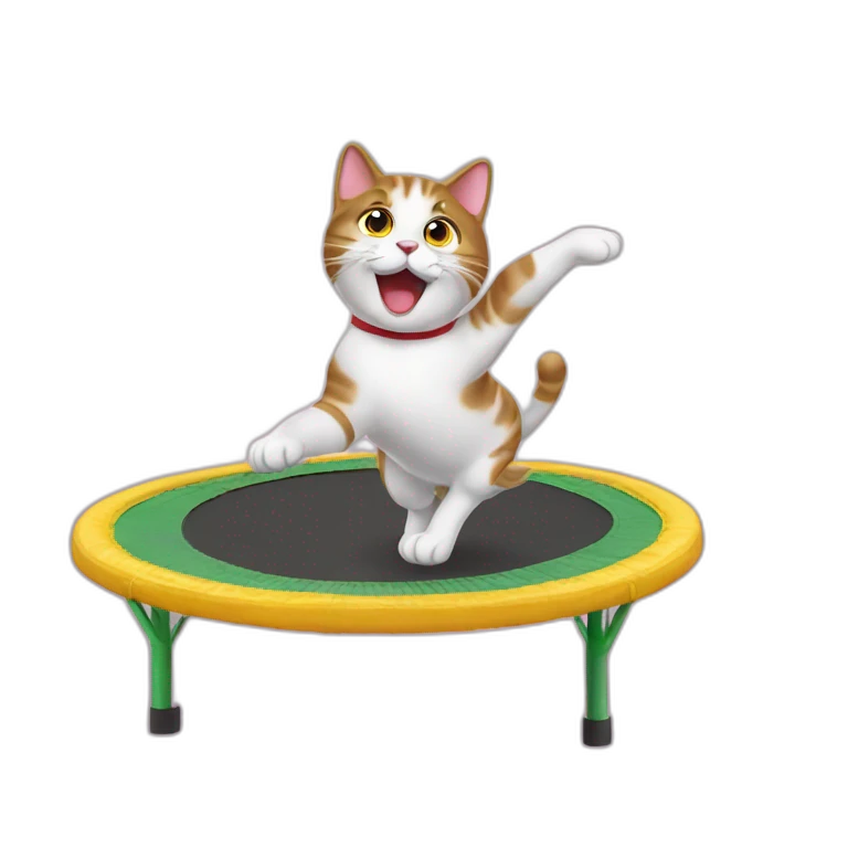 Un chat sur un trampoline emoji