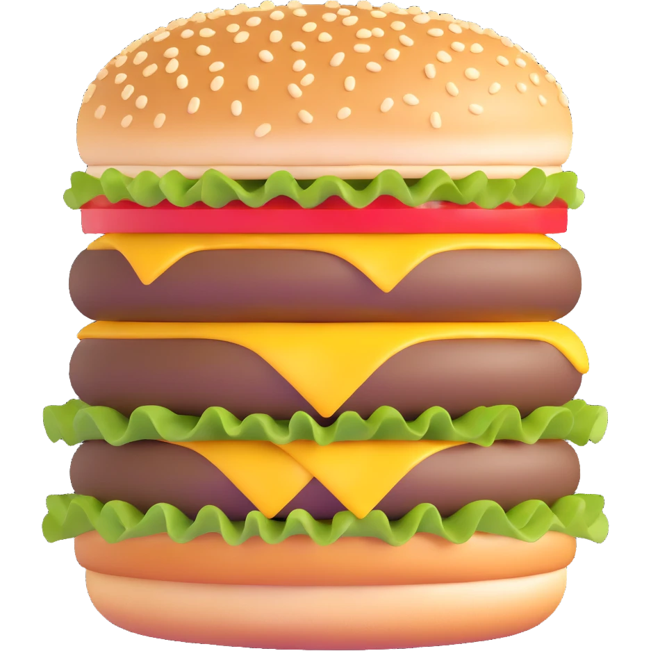 double cheeseburger with two patties and extra toppings emoji
