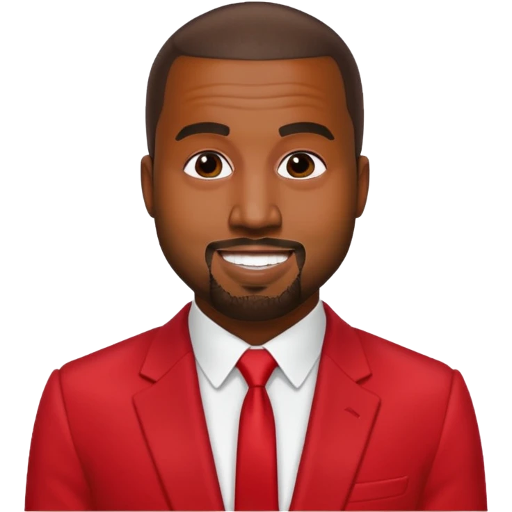 kanye west in red suit emoji