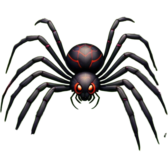 Huge spider sitting on grass with flowers, surrounded by a lush meadow. Detailed legs and body, with soft natural lighting enhancing its texture. Calm, serene background with vibrant greenery and a clear sky. Transparent background. emoji