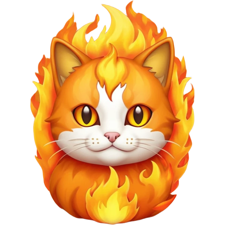 cat on fire emoji