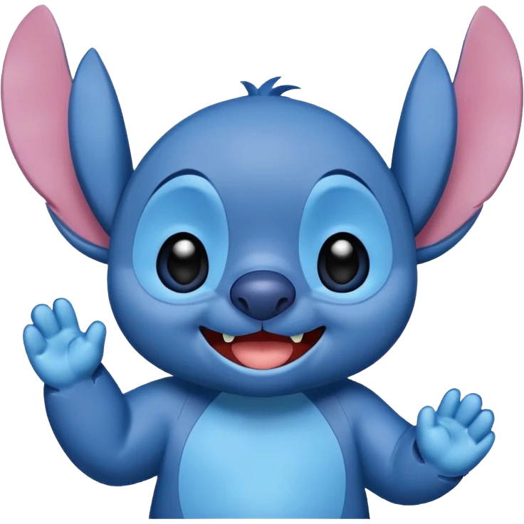 Stitch from Lilo and Stitch, waving emoji
