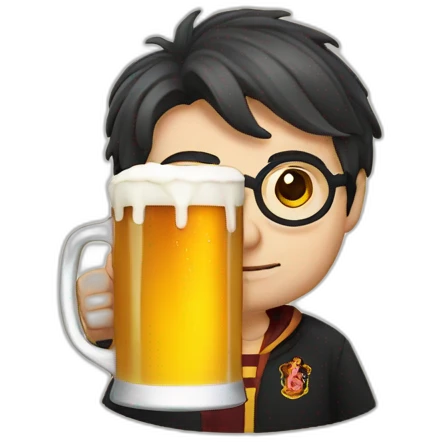 harry potter drinking a beer emoji