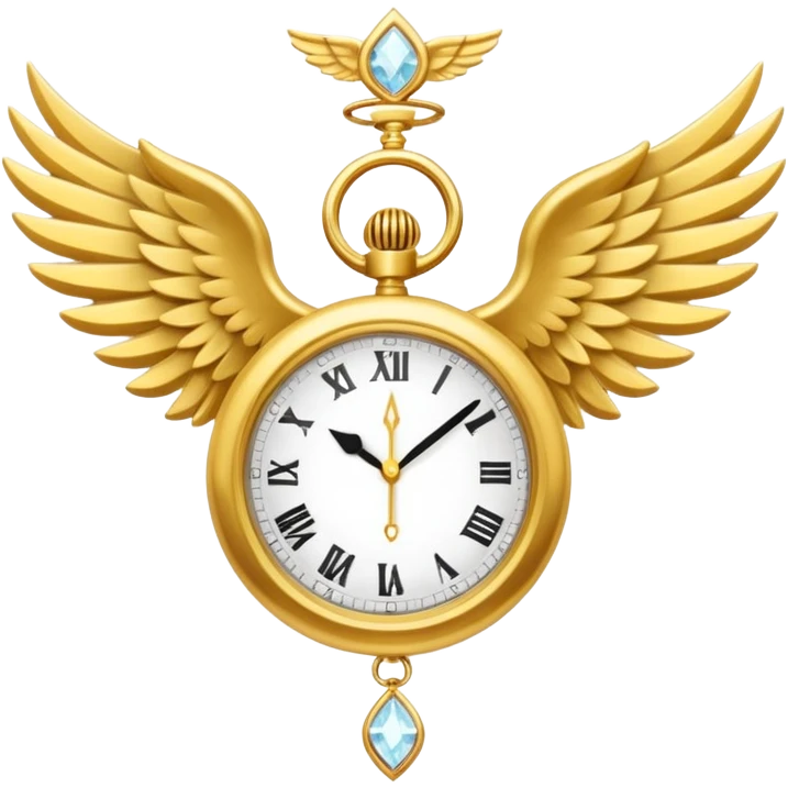 Emoji del signo Lúmiar: un reloj luminoso con alas, colores dorado y blanco, estilo minimalista, sensación de claridad, intuición y calma.”
 emoji