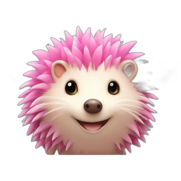 pink hedgehog with flower emoji
