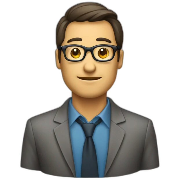 Hombre con gafas gerentf de proyecto IT emoji