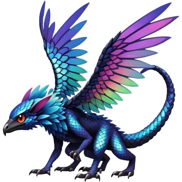 Dark edgy exotic painted Fakémon-Pokémon-Trico-Vernid-creature emoji