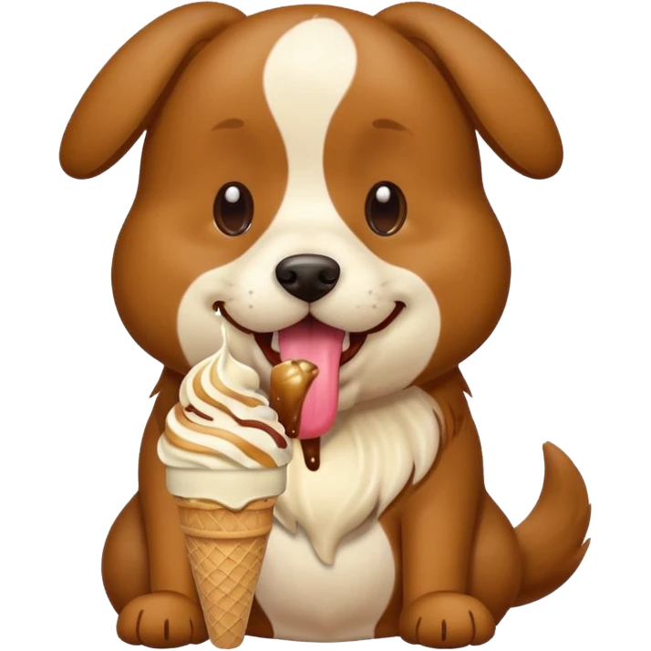 dog eating ice cream emoji