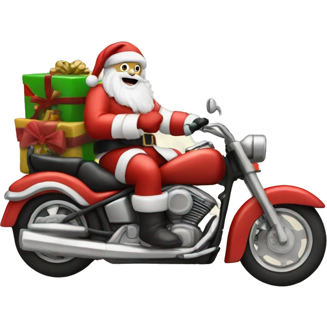 santa on a motorcycle  emoji