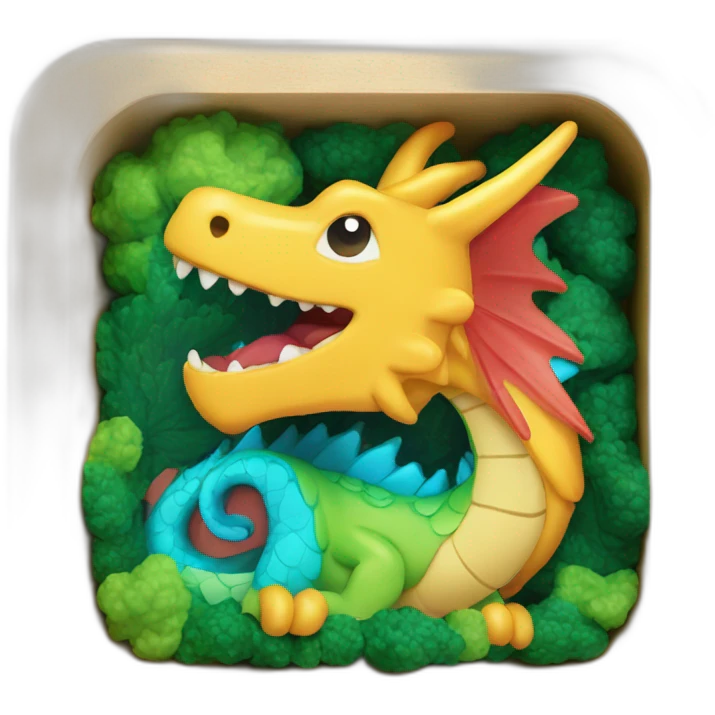dragon wood bento box emoji