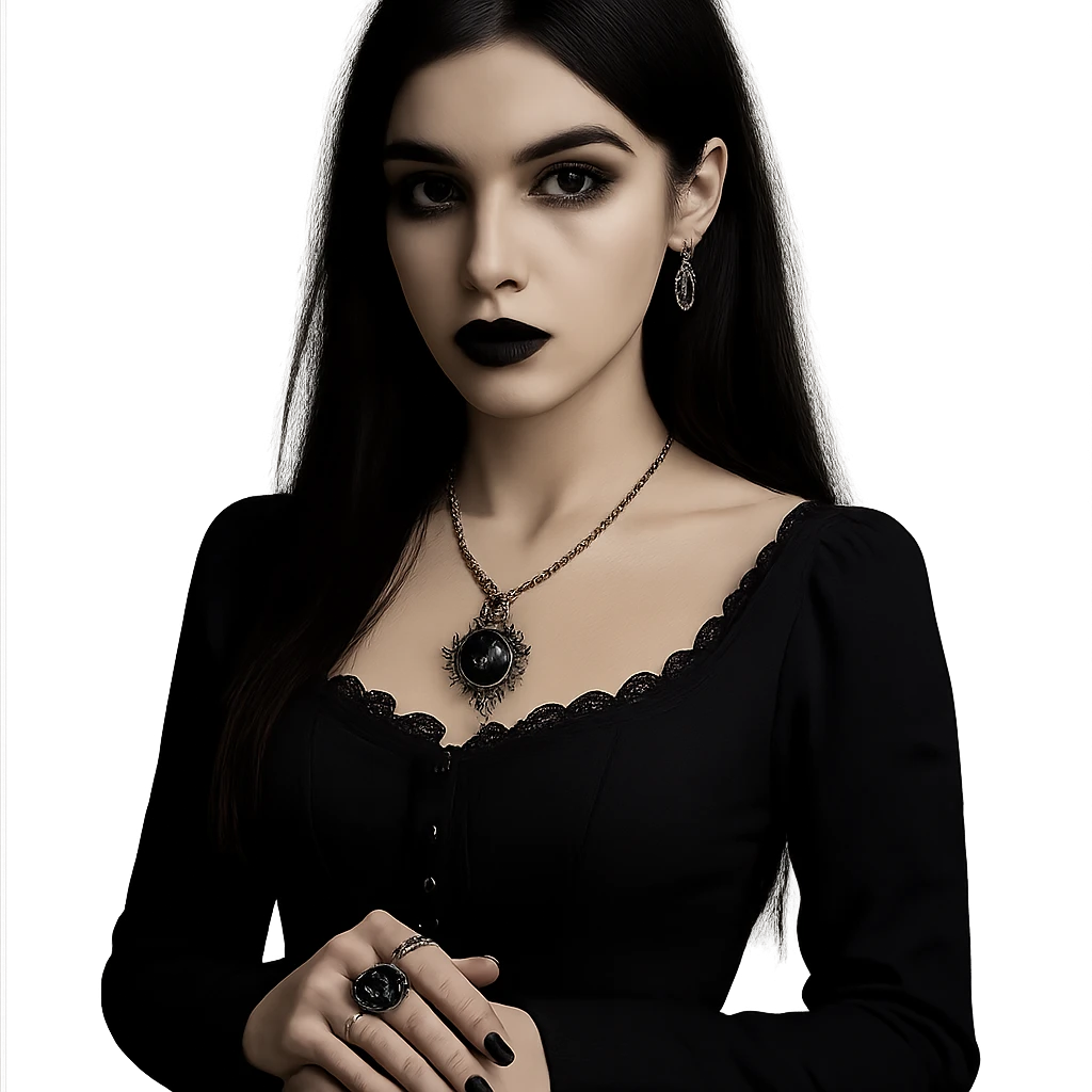 Remove the background, keep only the gothic girl, preserve transparent background. emoji