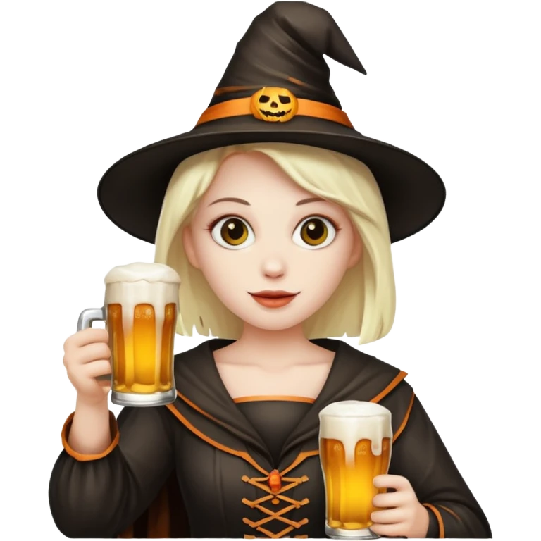 Halloween with beer emoji