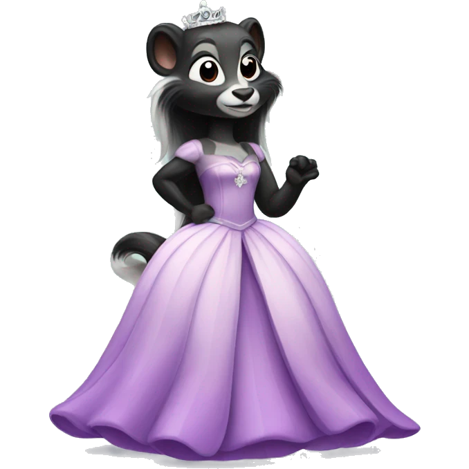 Skunk in a princess dress emoji