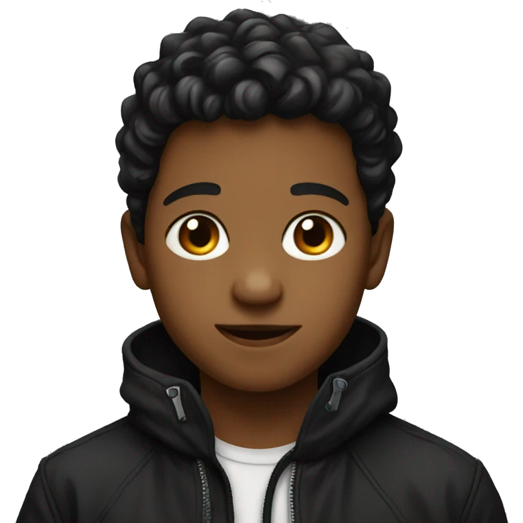 boy in black jacket portrait emoji