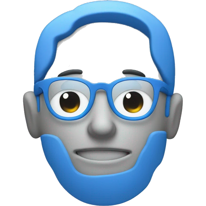 one blue Speech Balloon containing nerd face, and a laptop on background emoji