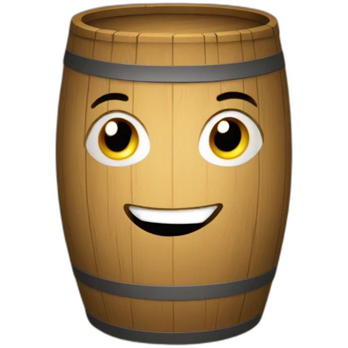 person in a wooden barrel emoji