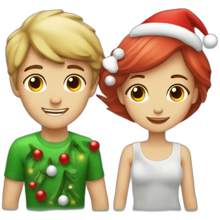 boy and girl dating on cristmass day emoji