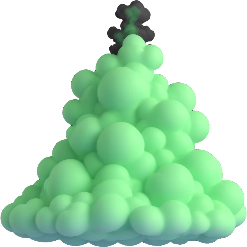 rising cloud of green smoke after explosion emoji