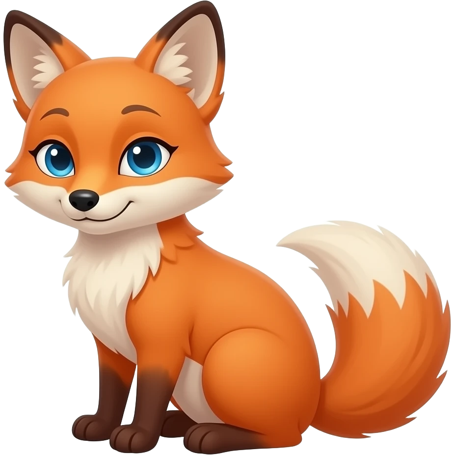 A vixen fox with blue soft bedroom eyes I want her sitting looking sideways eyes slanted emoji
