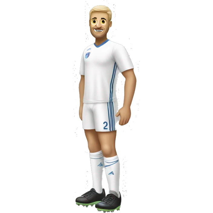 A  white man's white legs with soccer boots emoji