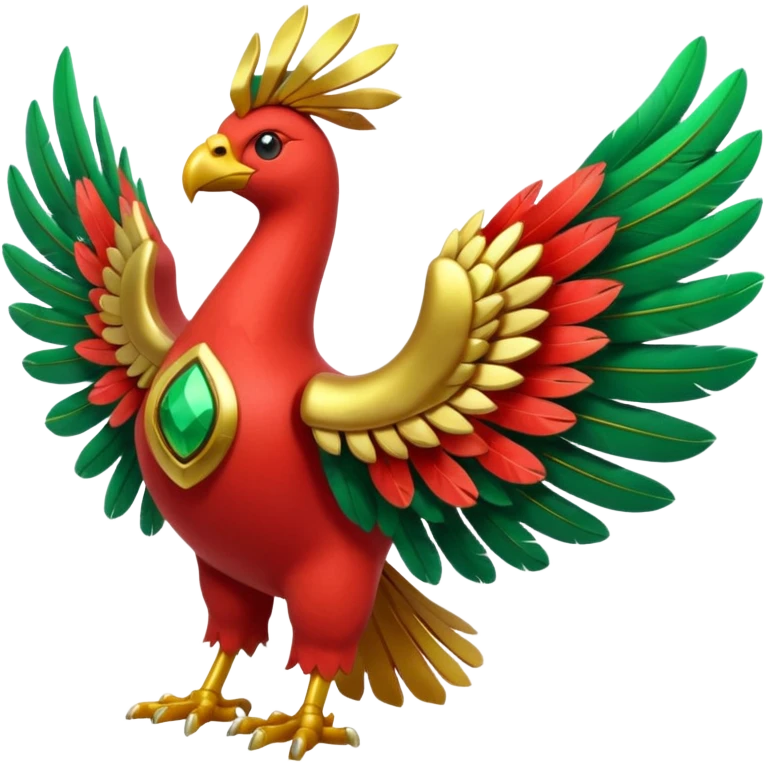 Pokemon red and green legendary Ho-Oh emoji