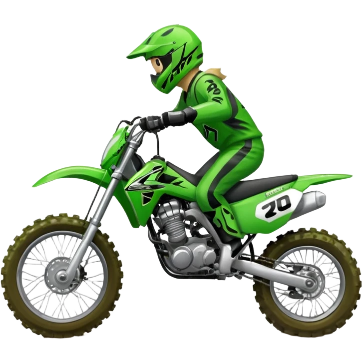 green kawasaki 250 dirt bike emoji