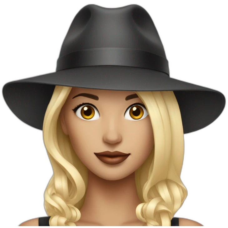 top model with a beautiful hat emoji