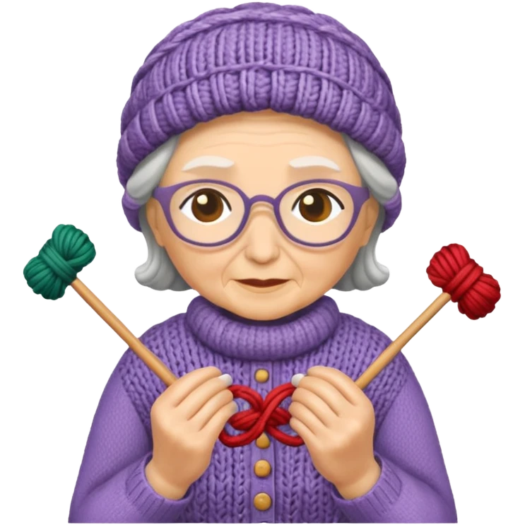 knitting grandma emoji