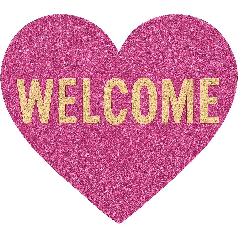  glitter welcome heart, remove background emoji
