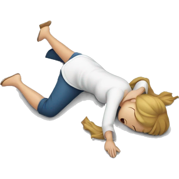Woman who fainted on the ground emoji