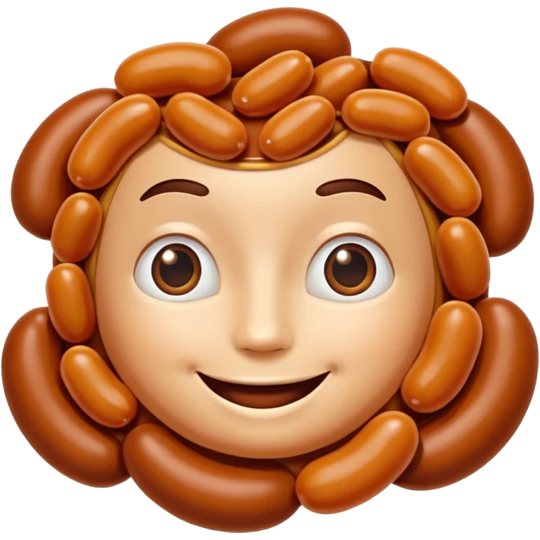 Create a baked bean that is flying with a face on it emoji