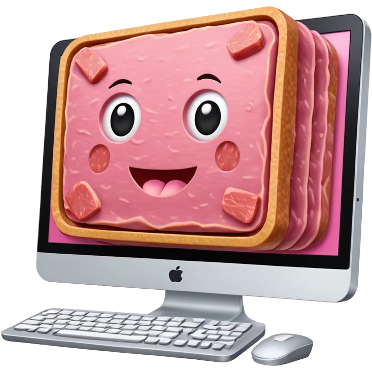 computer made of spam meat emoji