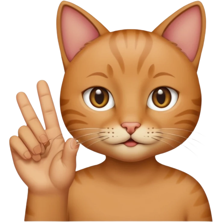Fingers in cat emoji
