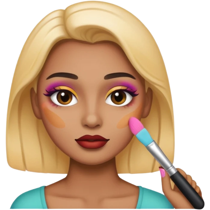 Face putting on makeup  emoji