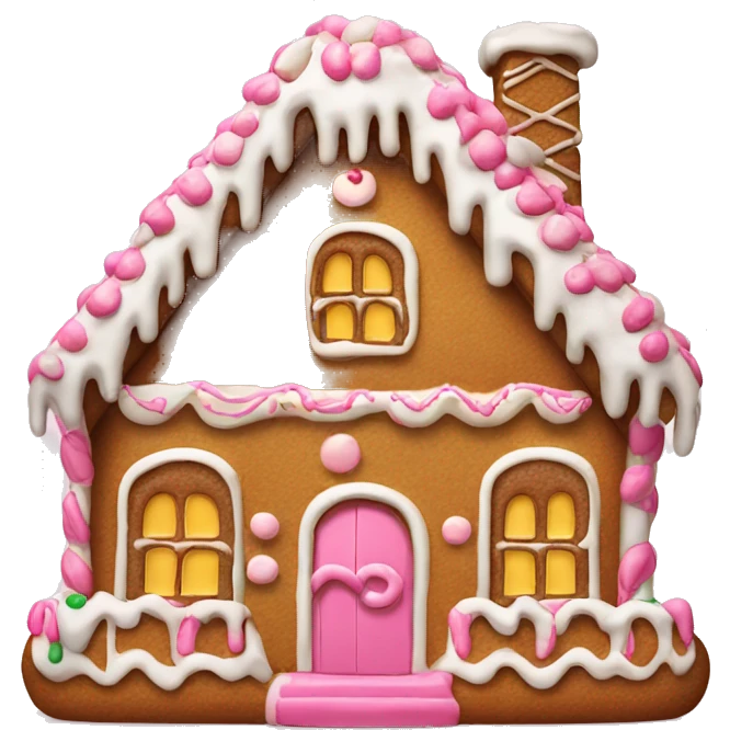 Large gingerbread house with pink icing  emoji