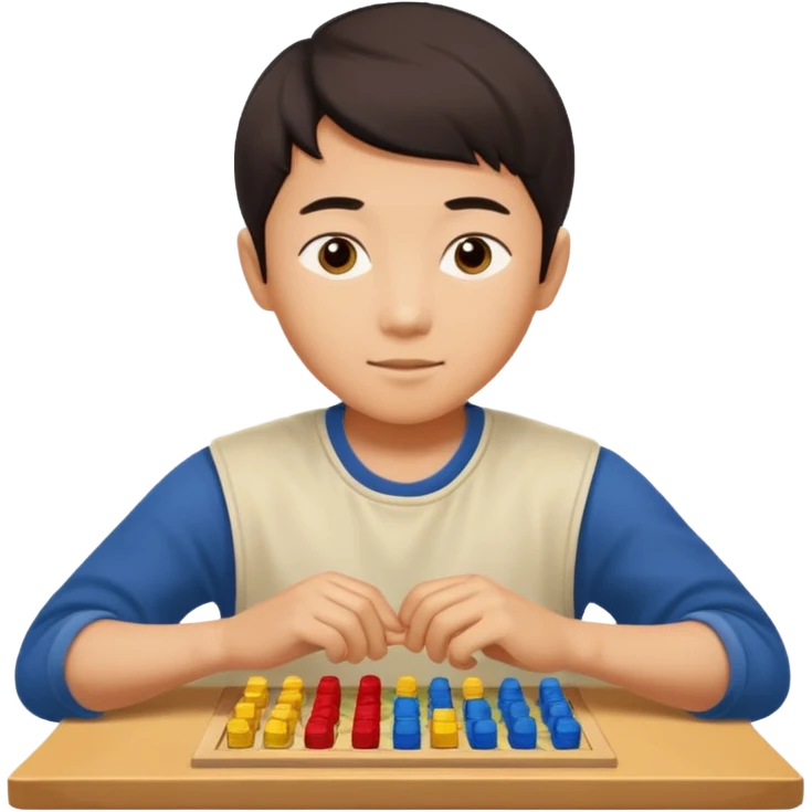 A graduating asian boy playing catan emoji