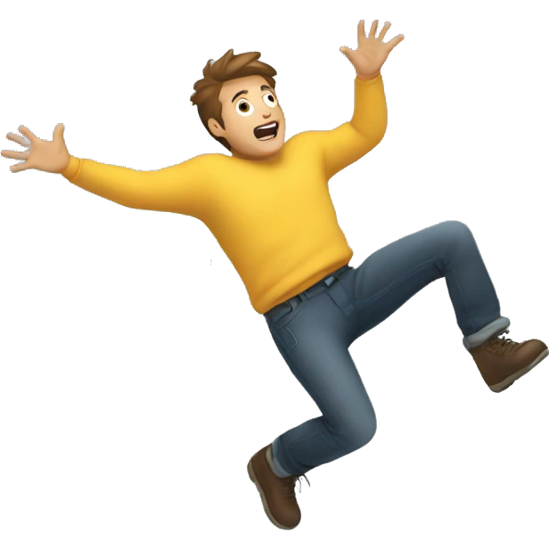 Falling guy emoji