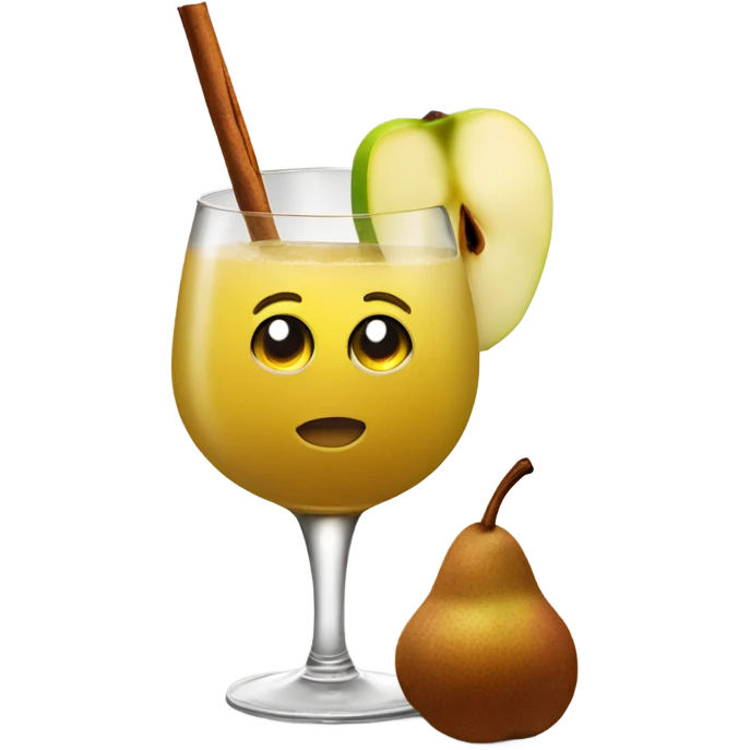 Pear and cinnamon cocktail  in a wine glass  emoji